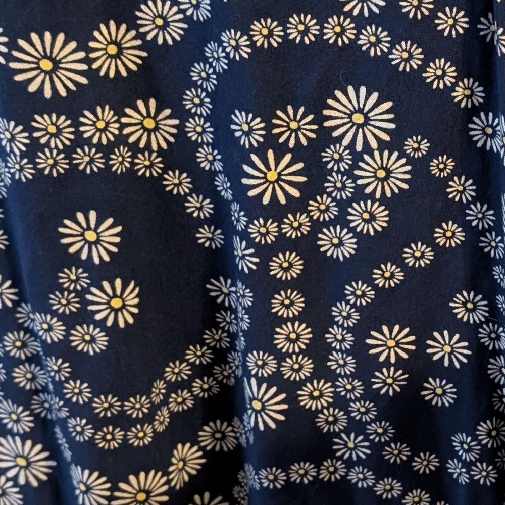 Blue Island Daisy Print Pants Pants Pull On Waist Size Medium - Picture 6 of 8